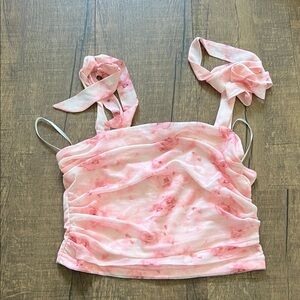 SHEIN Pink Tie-Dye Camisole Top